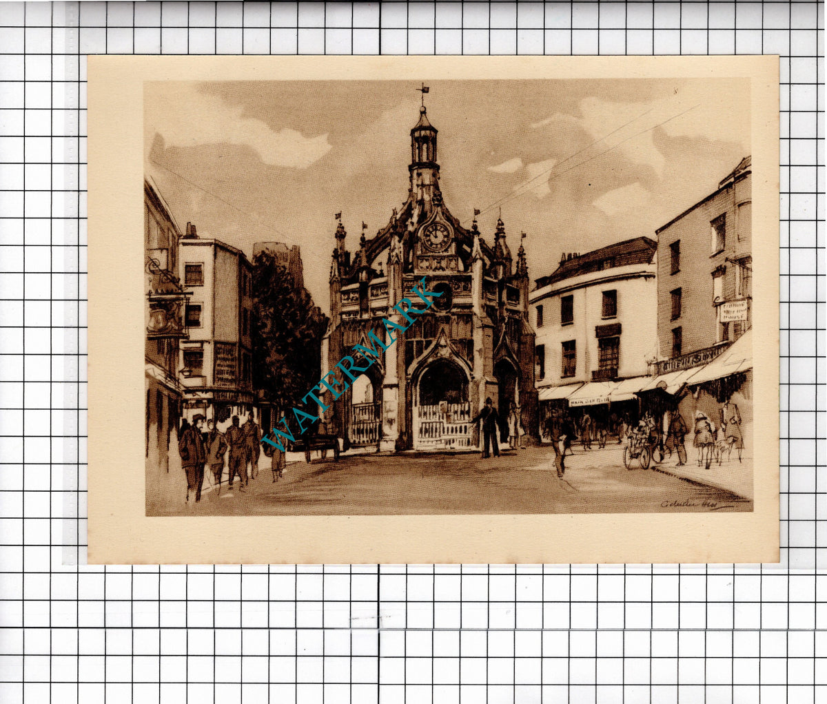 Chichester Sussex Market Cross Adrian Hill - c.1949 Clipping / Print