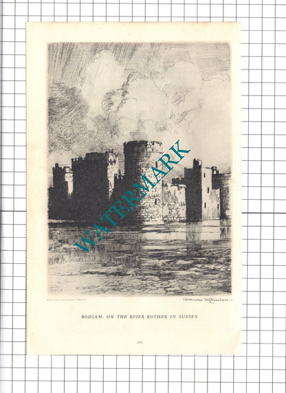 Glamis Castle /  Edinburgh Castle Norman Wilkinson -1947 Clipping / Print