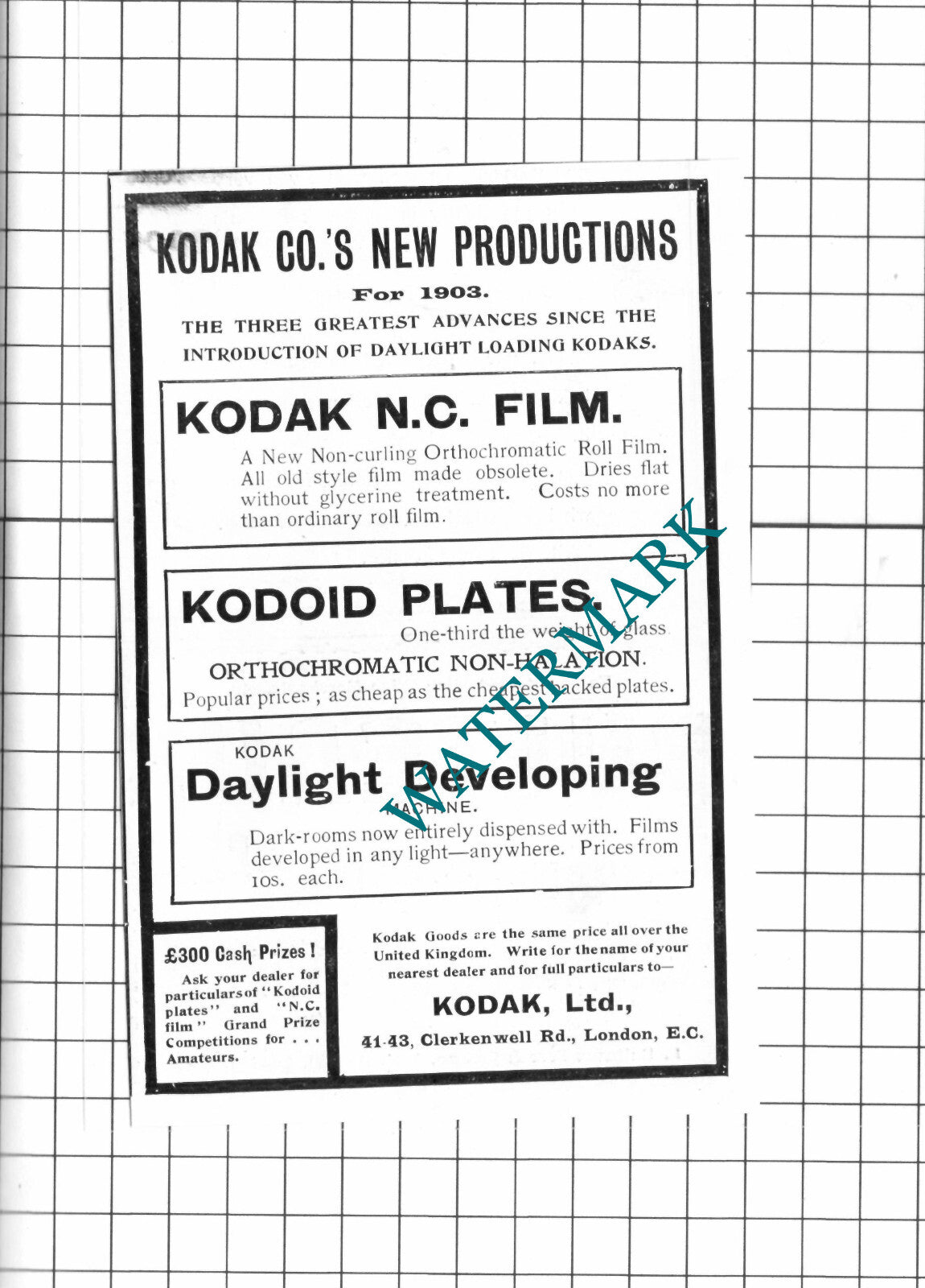 Kodak Ltd - 1903 Small ADVERT / Print