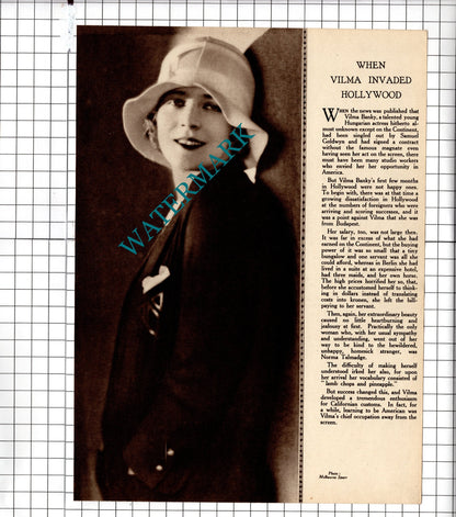 Phyllis Haver Actress / Vilma Banky - 1929 Clipping