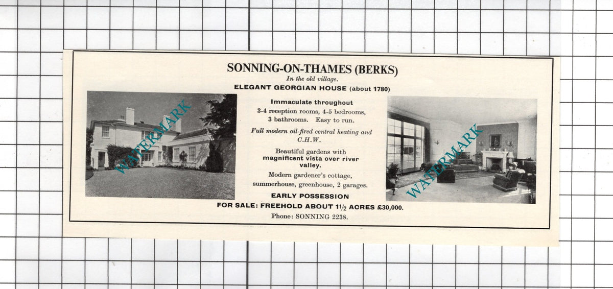 Berwick Upon Tweed Northumberland / Sonning Berkshire - 1967 Small House Advert