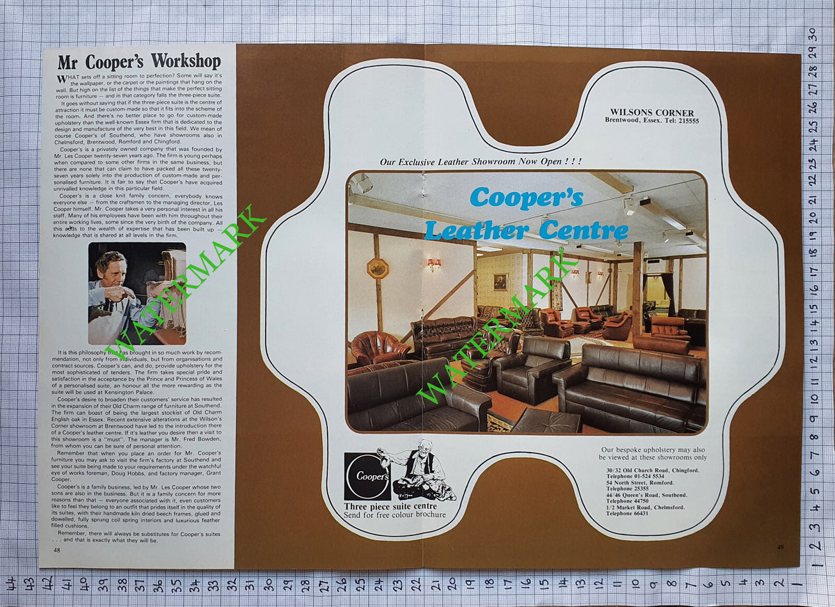 Cooper's Of Southend Les Cooper Grant Fred Bowden Doug Hobbs  - 1981 Advert