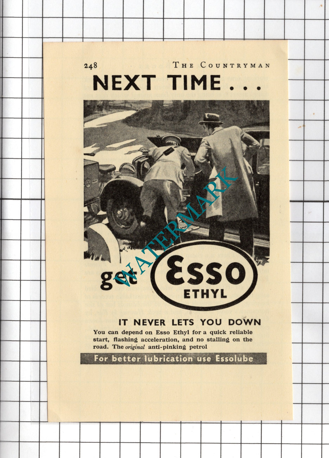 Esso Ethyl Advert  - 1938 Small Clipping
