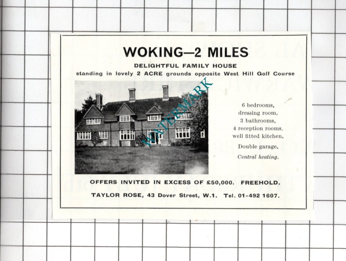 Woking Surrey Small House Sale Advert West Hill Golf Course  - 1972