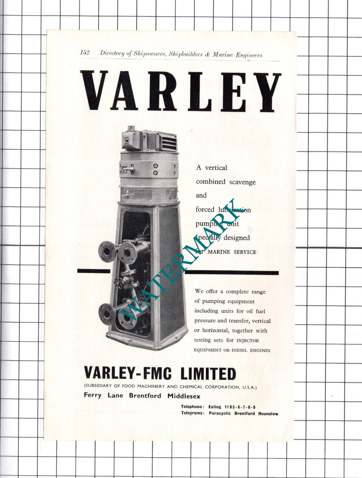 Varley FMC Ltd Brentford Middlesex ADVERT   - c.1957