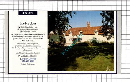 Ecton Hall Northamptonshire / Kelvedon Essex  House Sale Advert - c.1991