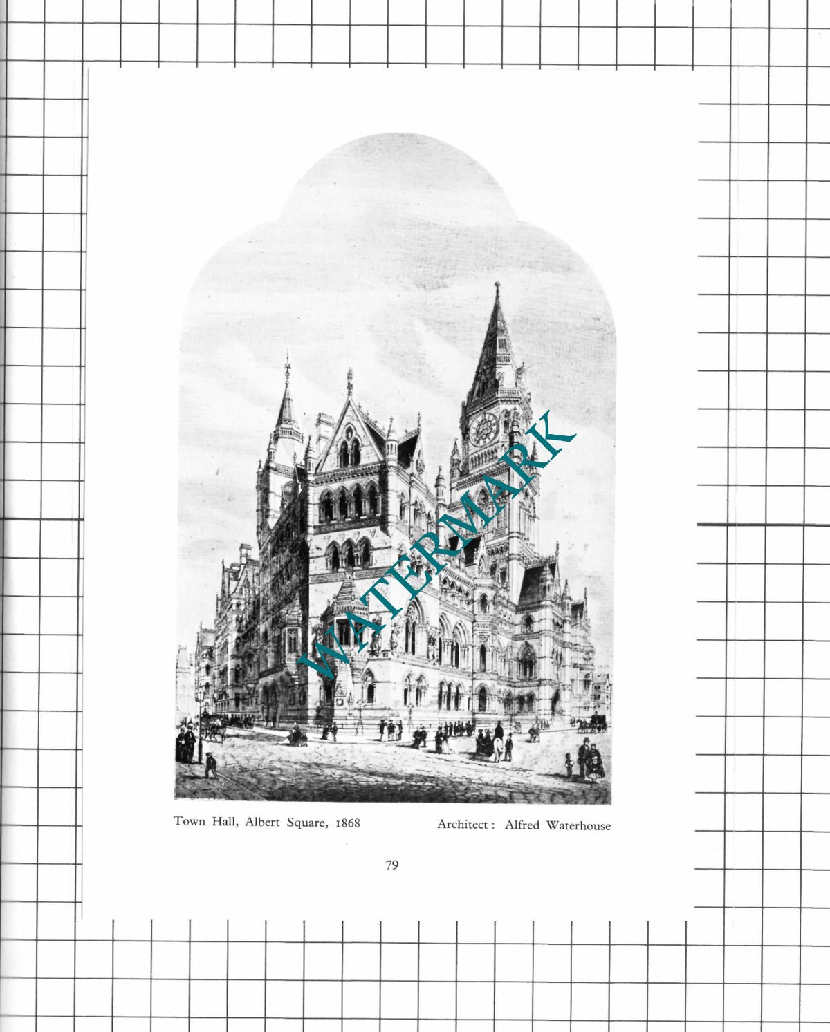 Town Hall Albert Square Manchester Alfred Waterhouse -  1956 Clipping