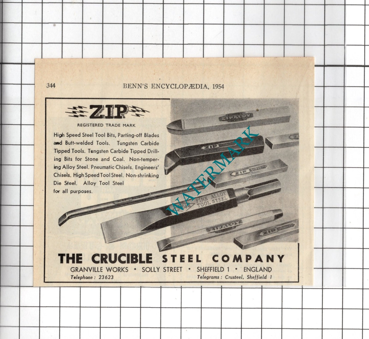 The Crucible Steel Company Sheffield England  - 1954 Small Advert