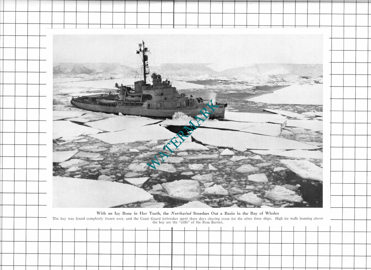 NORTHWIND Icebreaker Ship Bay Of Whales  - 1947 Clipping