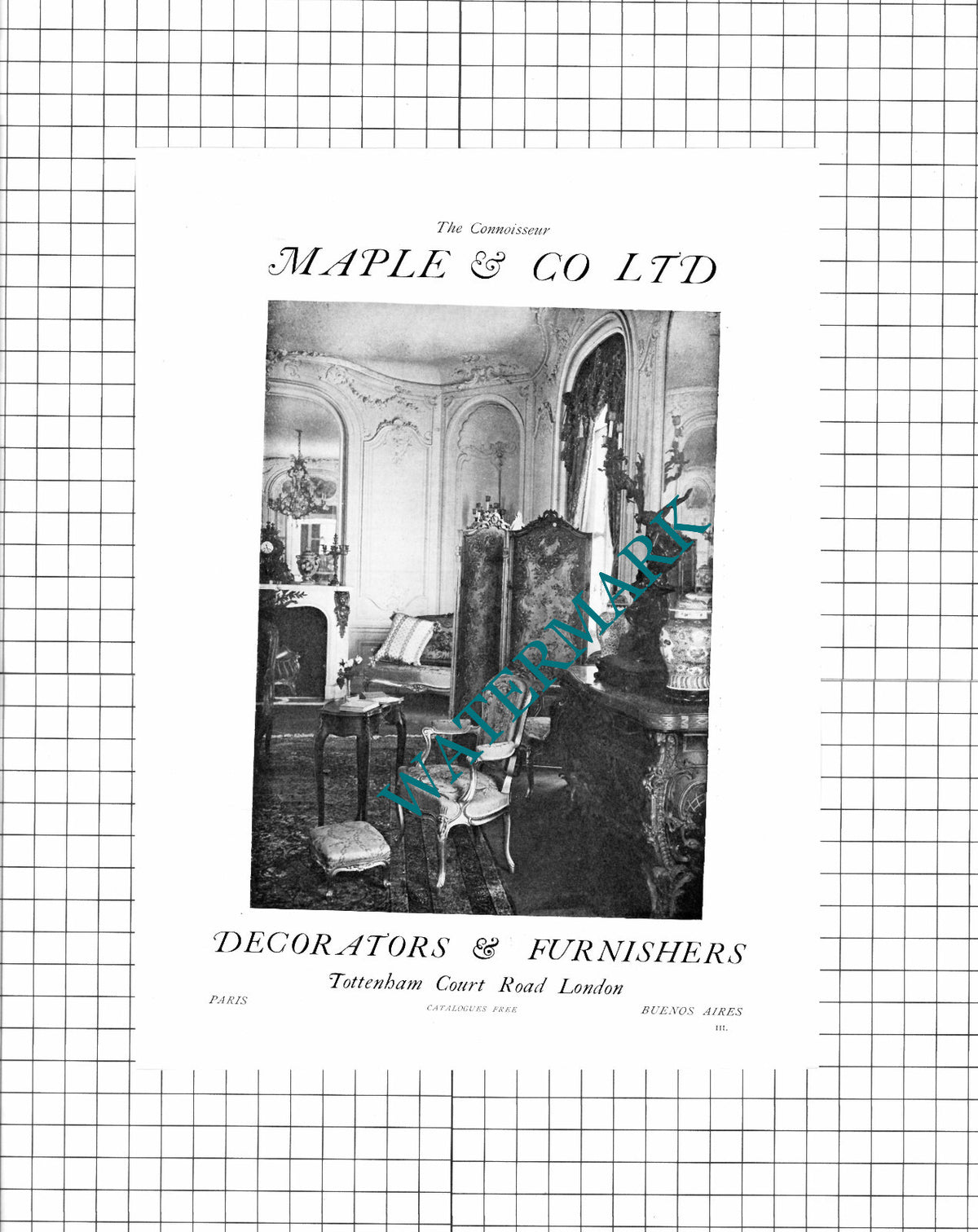 Maple & Co Ltd Decorators Tottenham Court Rd London - 1910 Advert