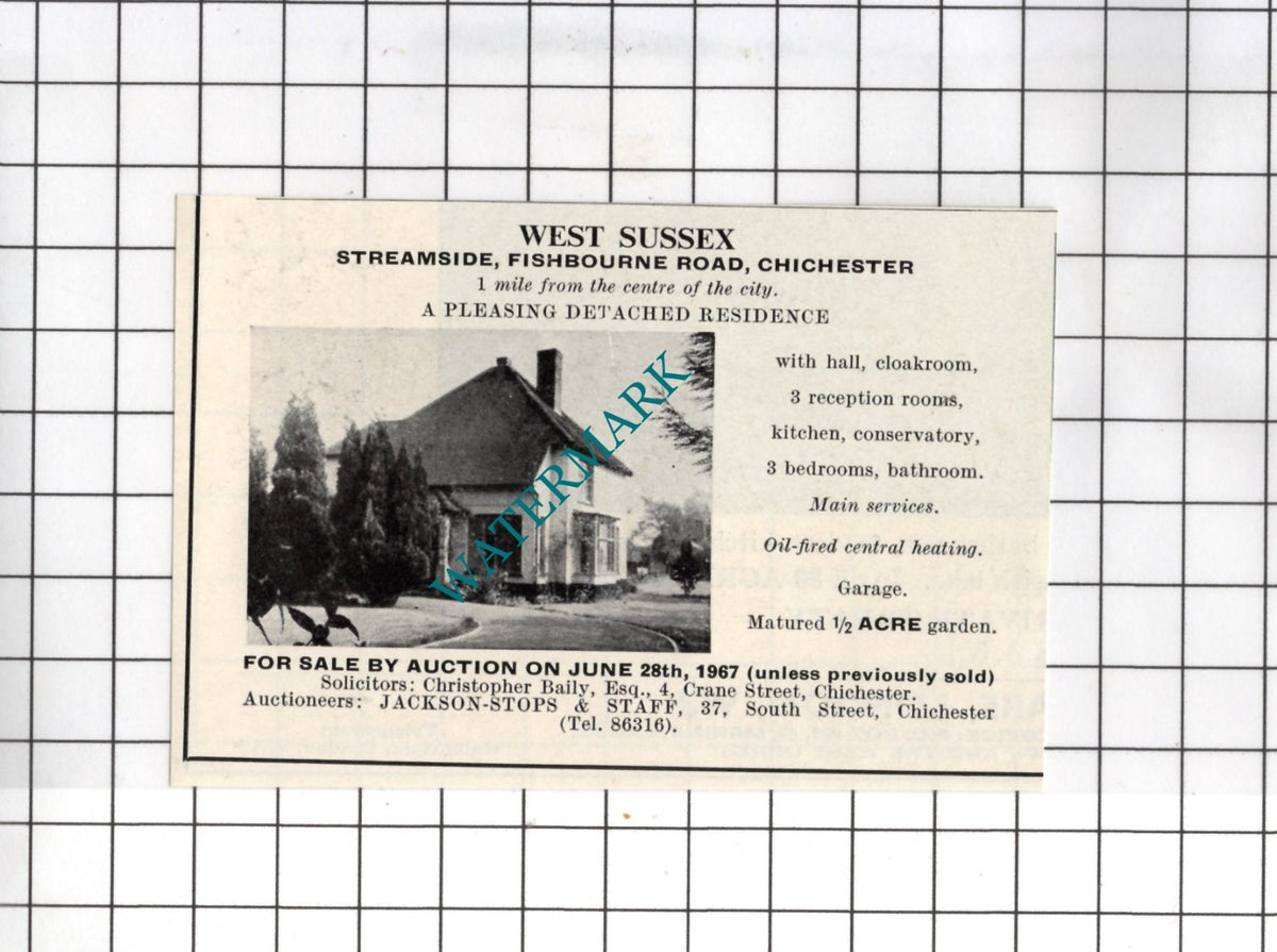 Streamside Fishbourne Road Chichester Sussex SMALL House Advert - 1967