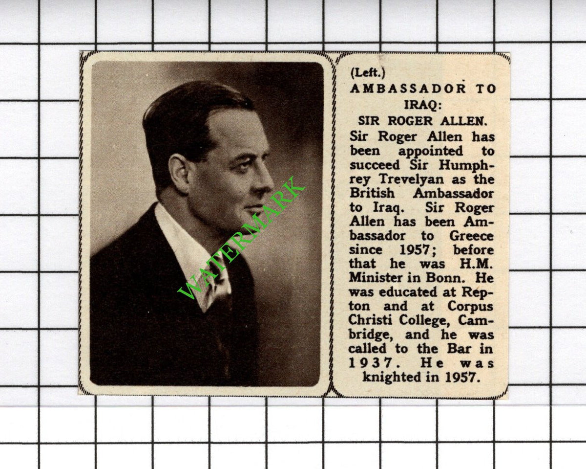 Sir  Roger Allen - 1961 SMALL Cutting