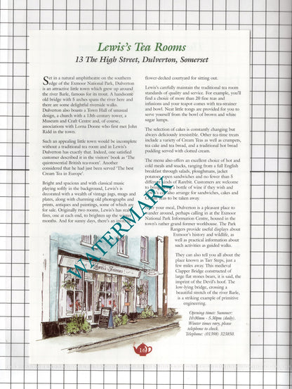 Sticky Bun Tea Room Alderholt Dorset Lewis's Dulverton Somerset -c.2001 Advert