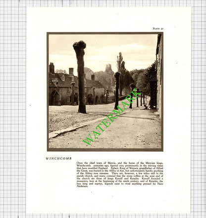 Winchcomb Gloucestershire Cotswolds - 1940's Cutting / Print
