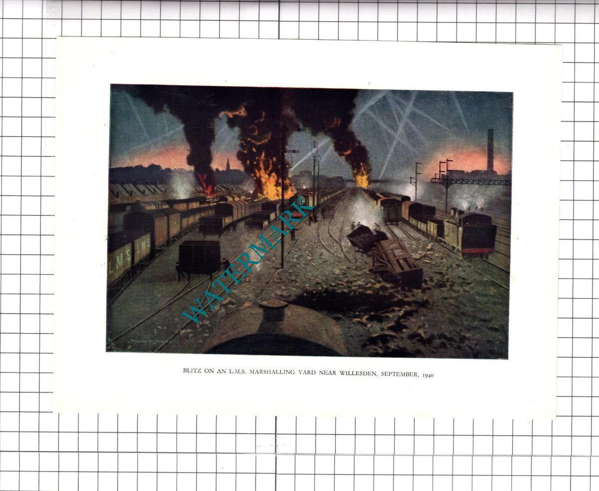 LMS Marshalling Yard Willesden World War  Two WW2  -   1946  Print