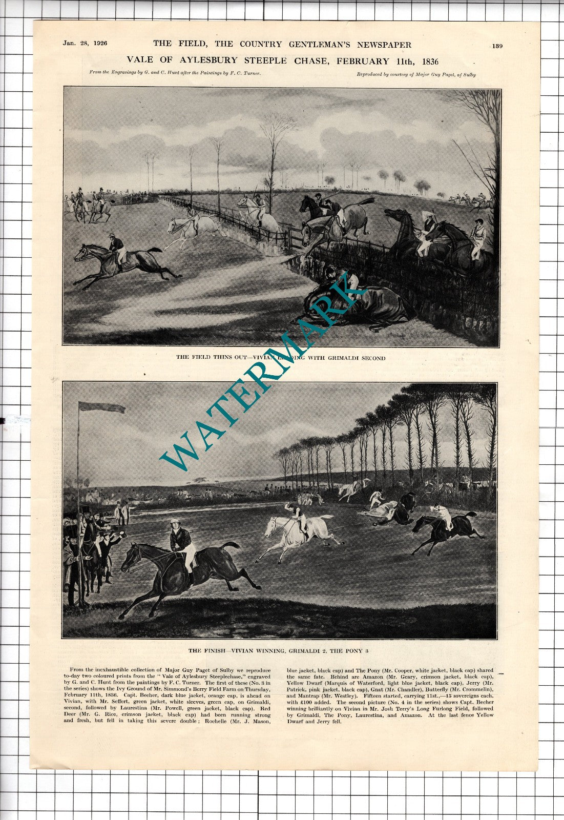 Becher Seffert Geary Vale of Aylesbury Steeple Chase - 1926 News Page / Print