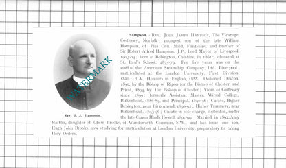 Rev John James Hampson Costessey / Rev William Hewetson Salhouse - 1911 Clipping