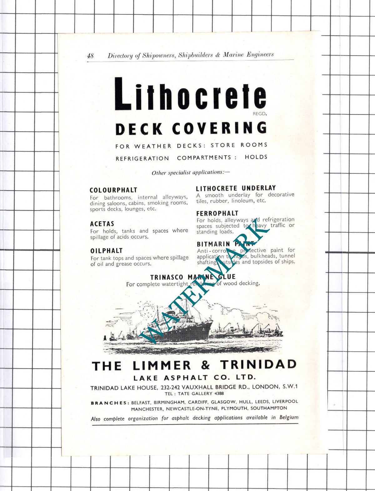 Buckley & Taylor Ltd Oldham / Limmer & Trinidad Lake Asphalt Co ADVERT - c.1957