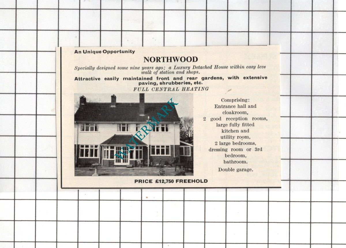 Northwood London  - 1967 SMALL House Advert