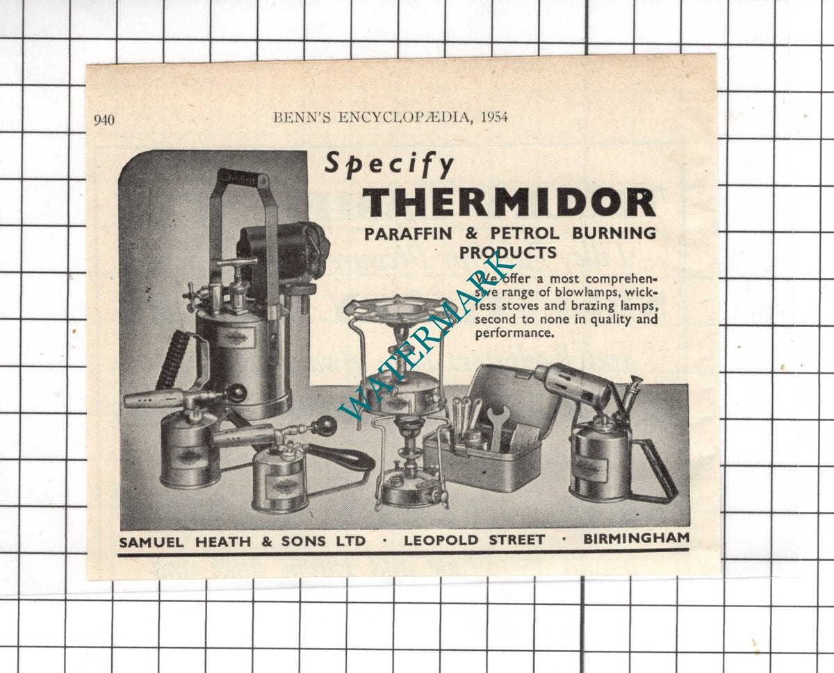 Samuel Heath & Sons Ltd Leopold Street Birmingham    - 1954 Small ADVERT