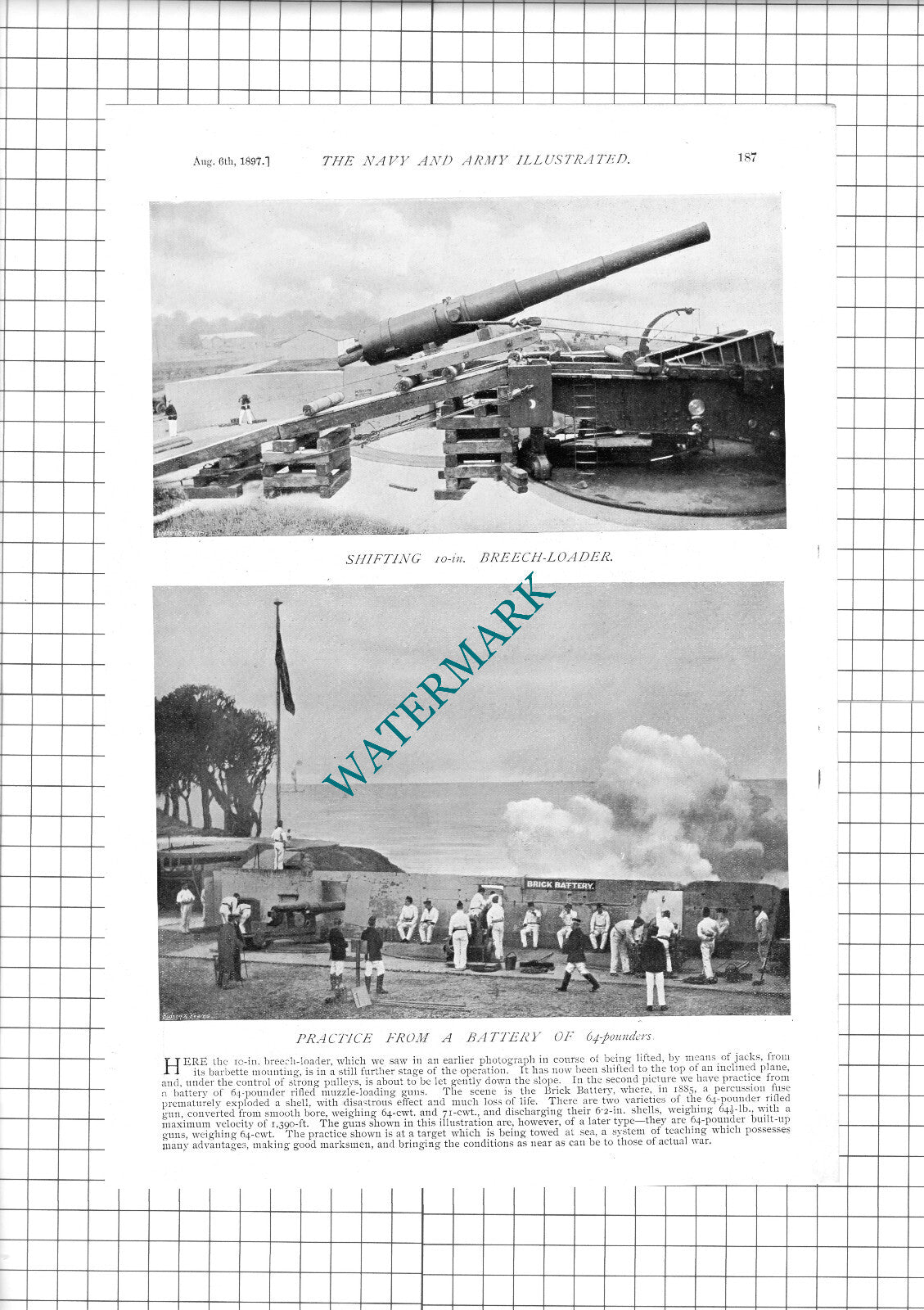 The School Of GUNNERY Shoeburyness Essex - 1897 Article