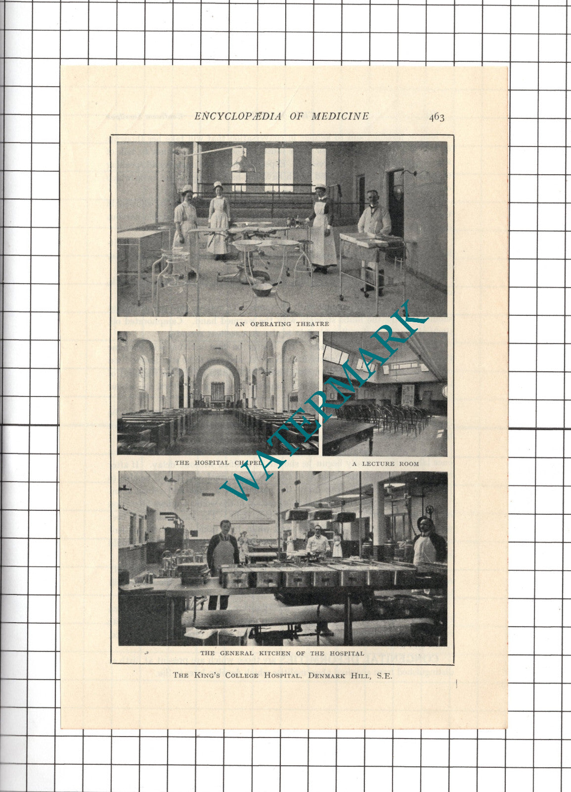 The King's College Hospital Denmark Hill London  - c.1914  Cutting