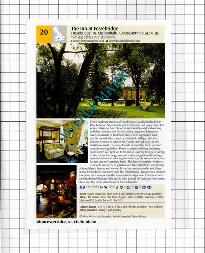 Charingworth Manor Gloucestershire / The Inn at Fossebridge - 2011 Advert