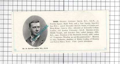 Albert Augustus Scanlan Selby Yorkshire / Dudley Stewart Smith  -c.1905 Clipping