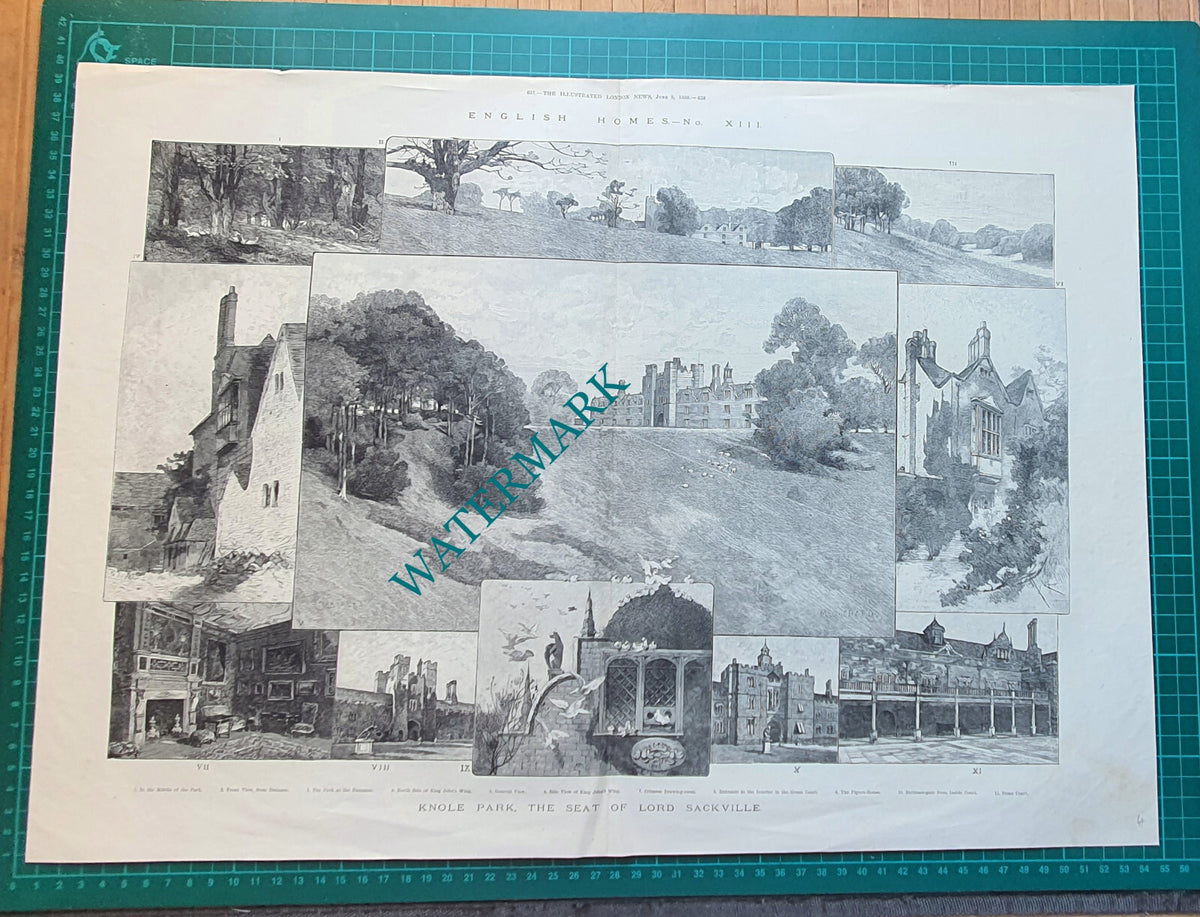 Knole Park Lord Sackville - 1888 Centrefold Pullout Print