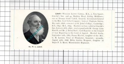 William Lloyd Cabell Clapham Surrey / Arthur Burrows The Larches c.1905 Clipping
