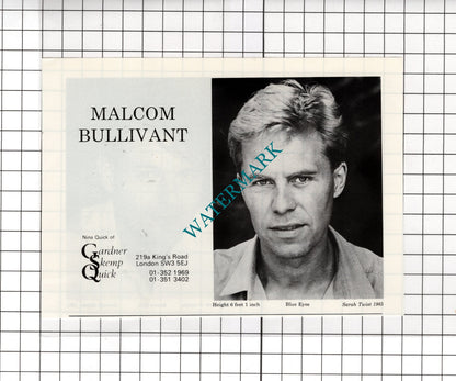 Malcolm Bullivant Actor /  Osmund Bullock Actor - 1986 Small Cutting