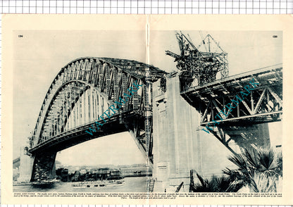 Sydney Harbour Bridge Australia - 1930s Article / Print