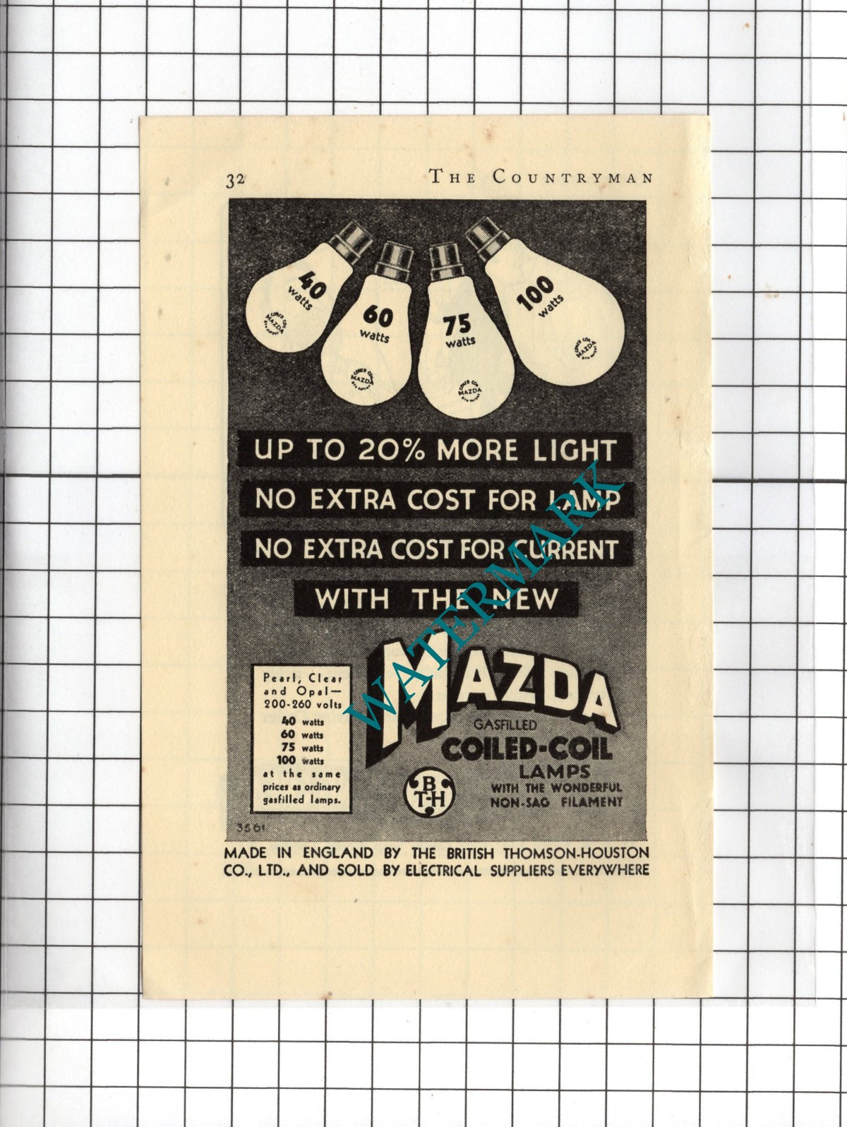 Gibbs Shaving Cream D & W Gibbs Ltd London  / Mazda Lamps - 1935 Small Advert