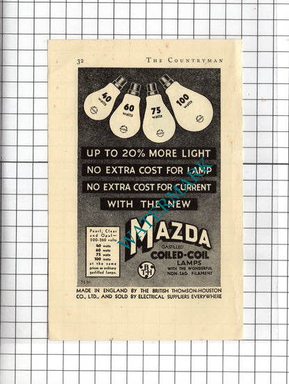 Gibbs Shaving Cream D & W Gibbs Ltd London  / Mazda Lamps - 1935 Small Advert