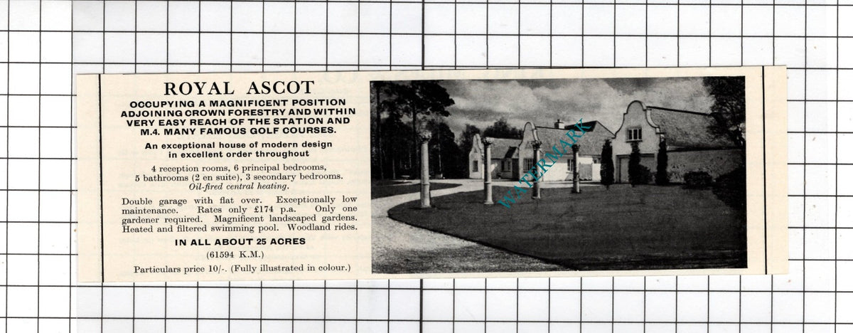 Royal Ascot Berkshire    -  1967  House Sale Advert
