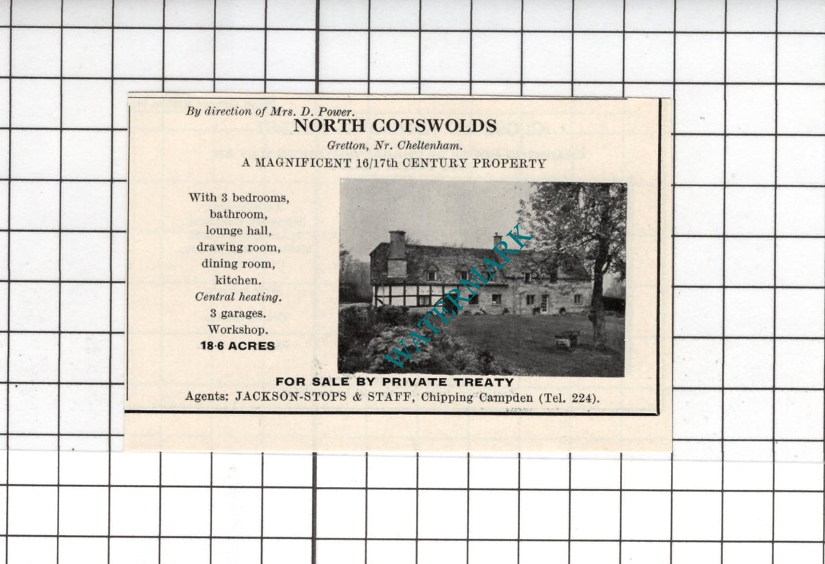 Gretton Gloucestershire Mrs D Power  - 1967 SMALL House Advert