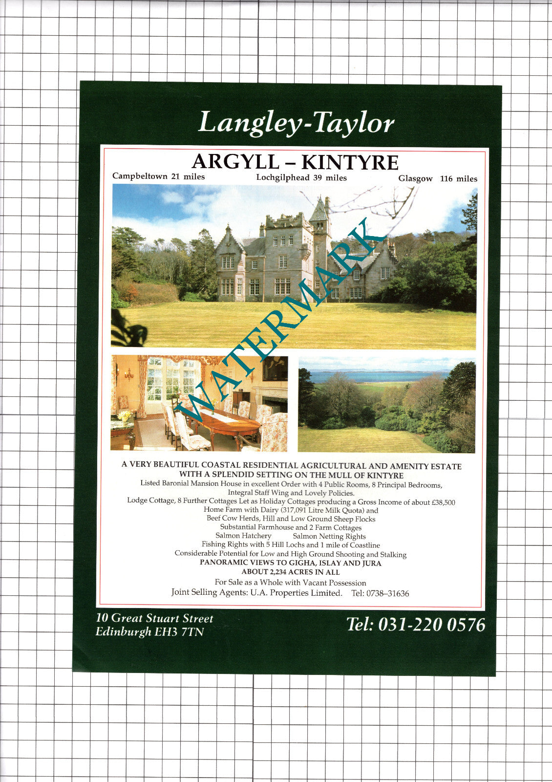 Kintyre Argyll Killean ? House Sale Advert - 1991 Clipping /  Print