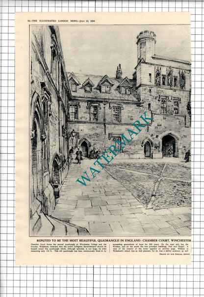 Winchester College  - 1950 Article / Print