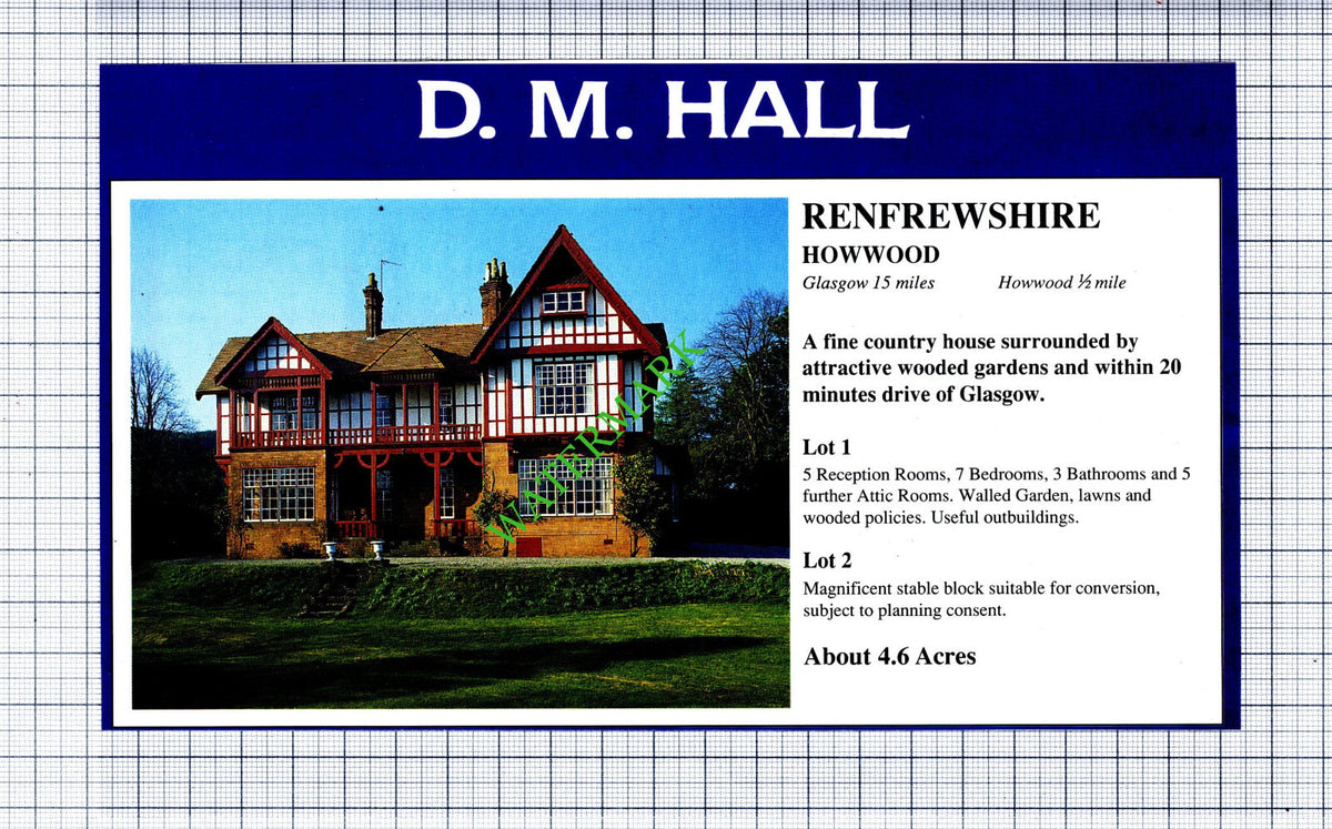 Howwood Renfrewshire House Sale Advert - 1991 Cutting