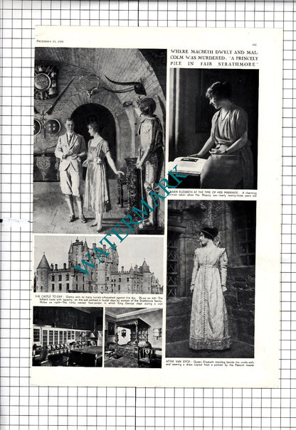Glamis Castle Scotland Queen Elizabeth   Bowes-Lyon - 1936 Article