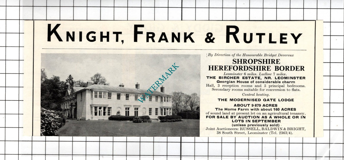 The Bircher Estate Leominster Herefordshire Devereux - 1967 Small House  Advert