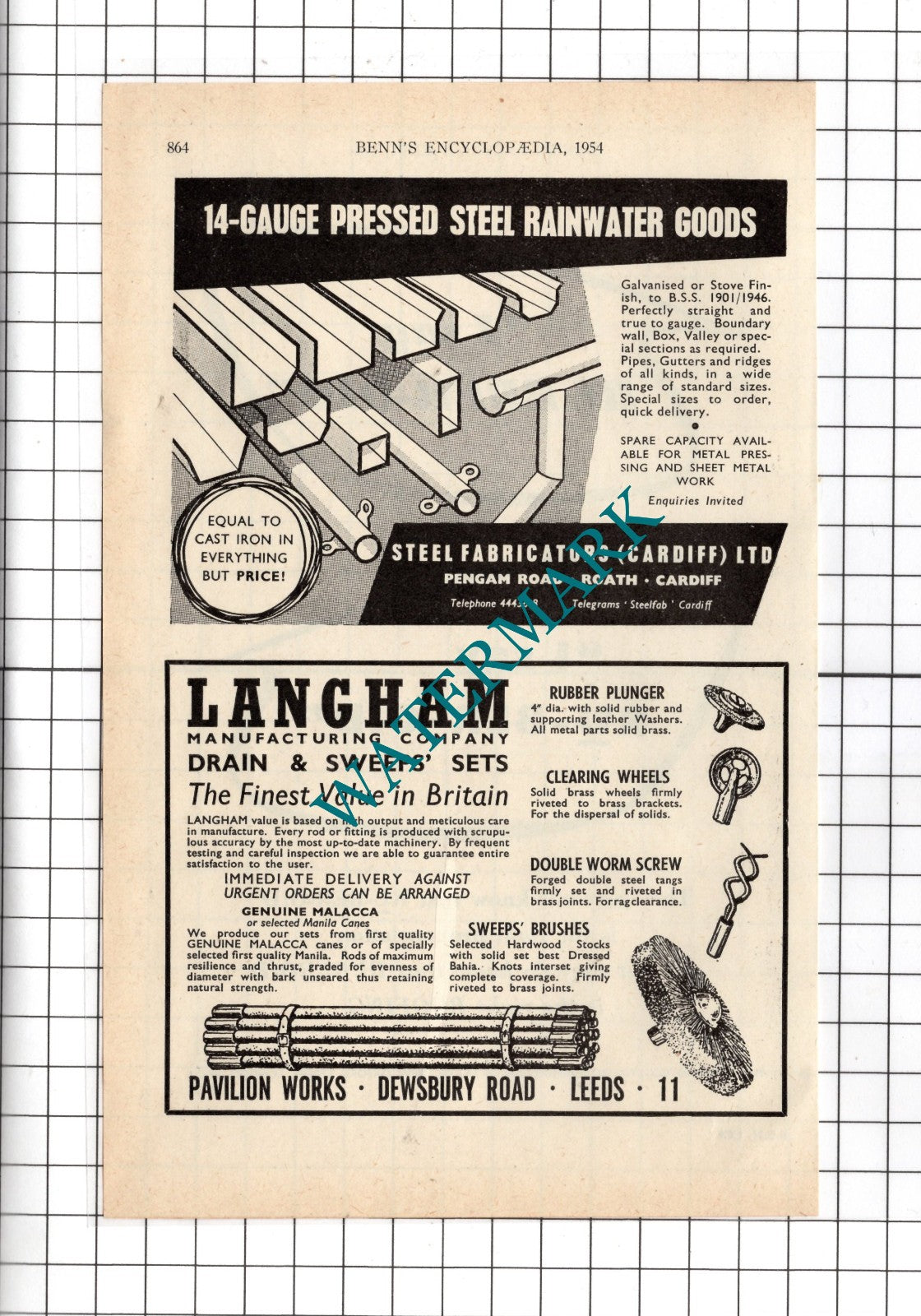 The Ruberoid Co Ltd London / Langholm Manufacturing Company Leeds - 1954 Advert