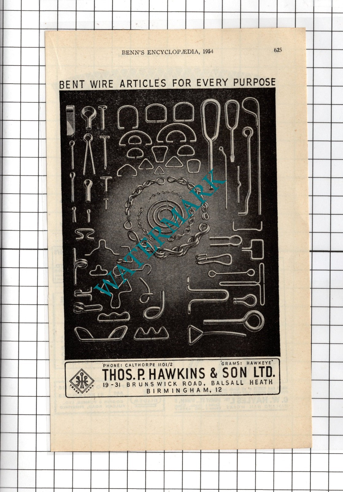 Thomas P Hawkins & Son Ltd Birmingham  - 1954 Advert