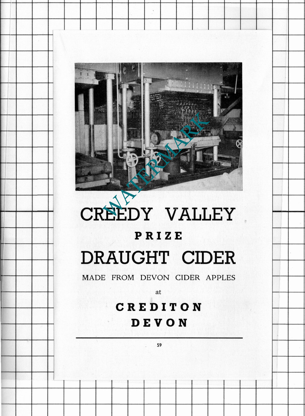 Creedy Valley Cider Devon Advert  - 1957 Cutting