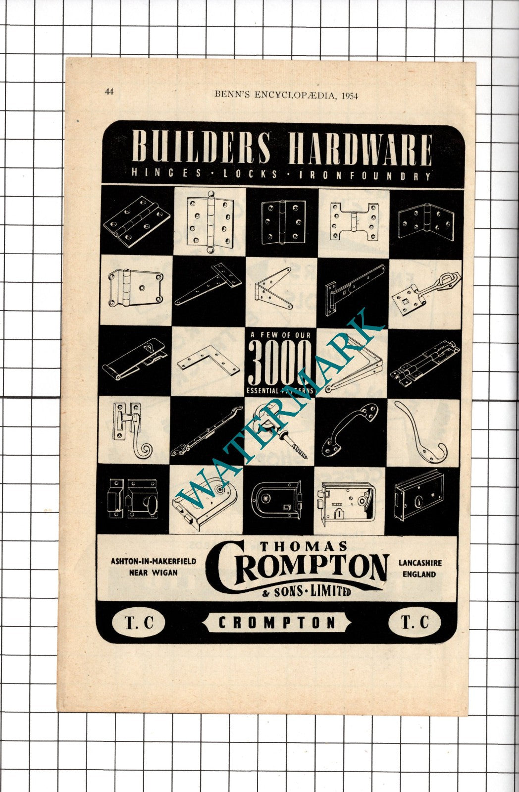 Thomas Crompton & Sons Ltd Lancashire / Thomas W Ward Ltd Sheffield- 1954 Advert