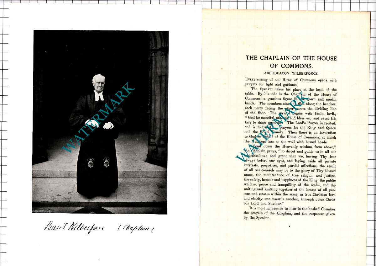 Archdeacon Wilberforce Chaplain Of The House Of Commons - c.1904 Article / Print