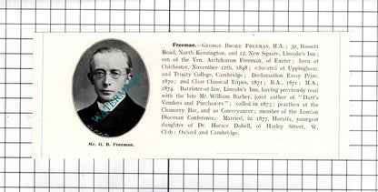 Arthur Edmund Gill Dublin / George Broke Freeman Chichester  -c.1905 Clipping