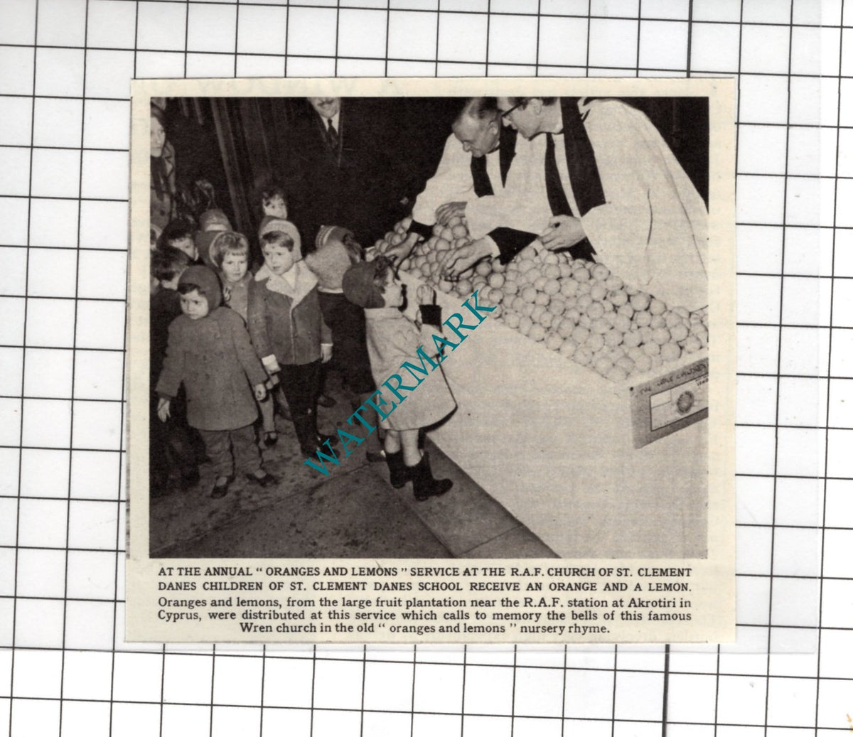 RAF Church of St Clement Danes School  Akrotiro Cyprus -  1964 Small Clipping