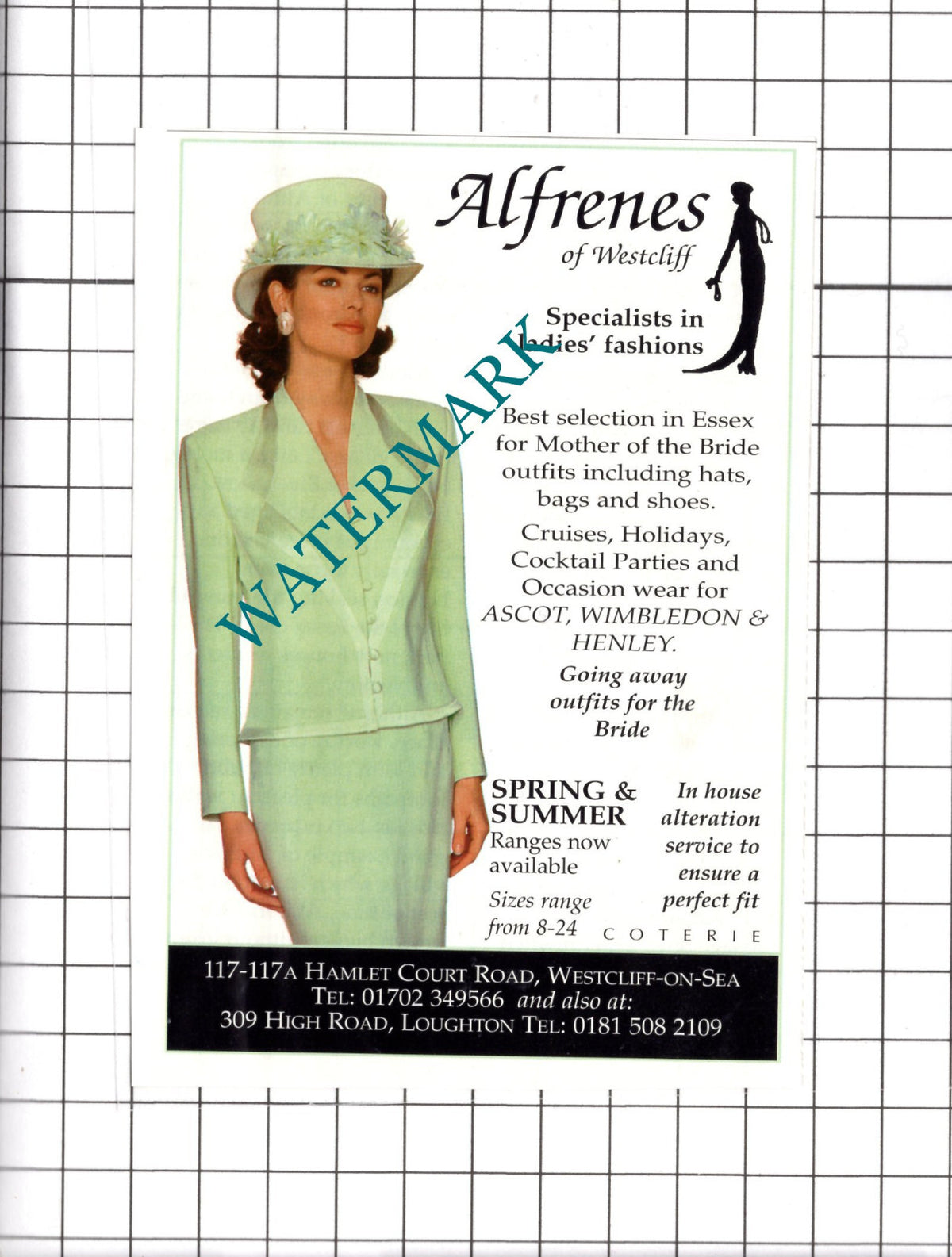 Alfrenes Of Westcliff Essex Advert - 1996 Clipping / Print