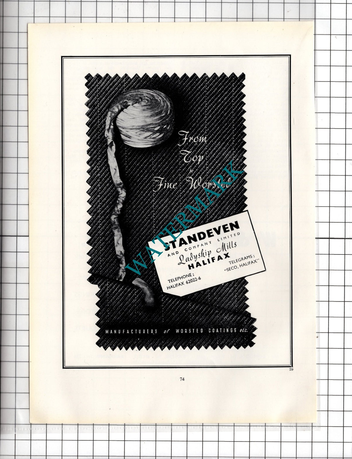 Standeven and Company Ltd Ladyship Mills Harrogate Yorkshire  -  c.1962 Advert